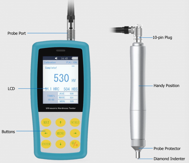 Portable Motorized Leeb / Ultrasonic Hardness Tester UCI-4100DH